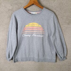 C&C California Gray Sweatshirt with Yellow and Pink Design